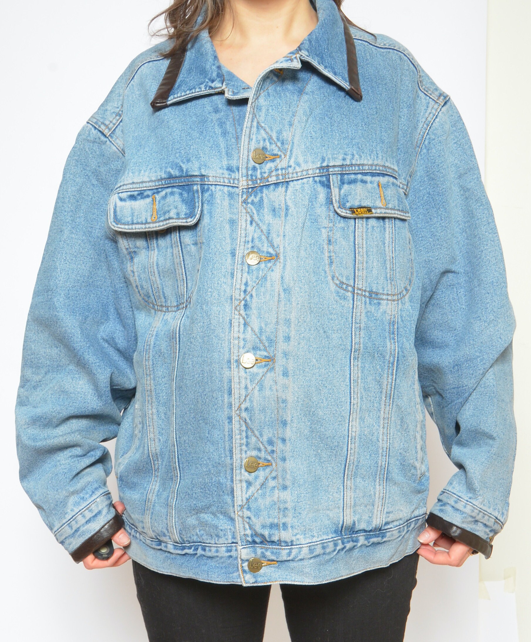 90年代ヴィンテージ Lee デニムジャケット：ウール裏地トラッカー、L 
