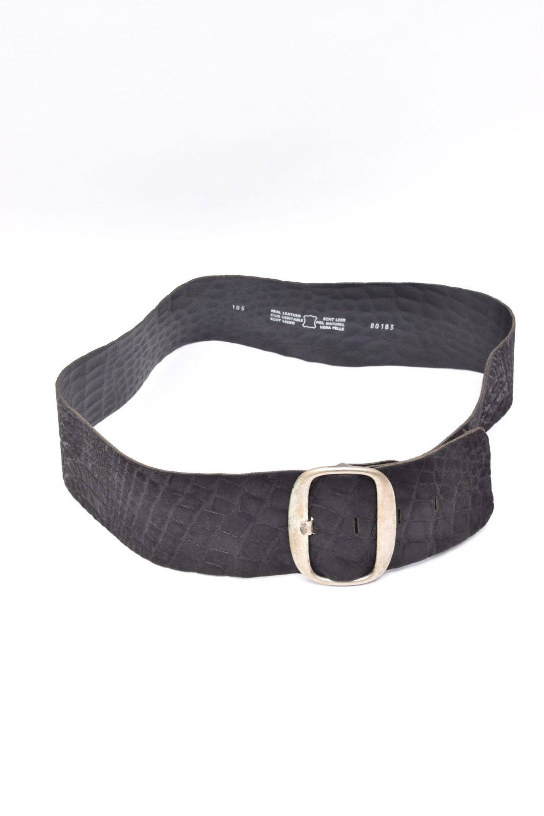Vintage Wehmeier’s Alligator Belt Black Excellent sz34” 38” Long Vintage Wehmeier main image 3