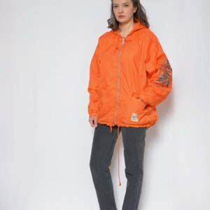 Orange Reißverschluss Regenjacke / Vintage 90er Jahre Inline Skate Kapuzenpullover Größe Medium Bild 6