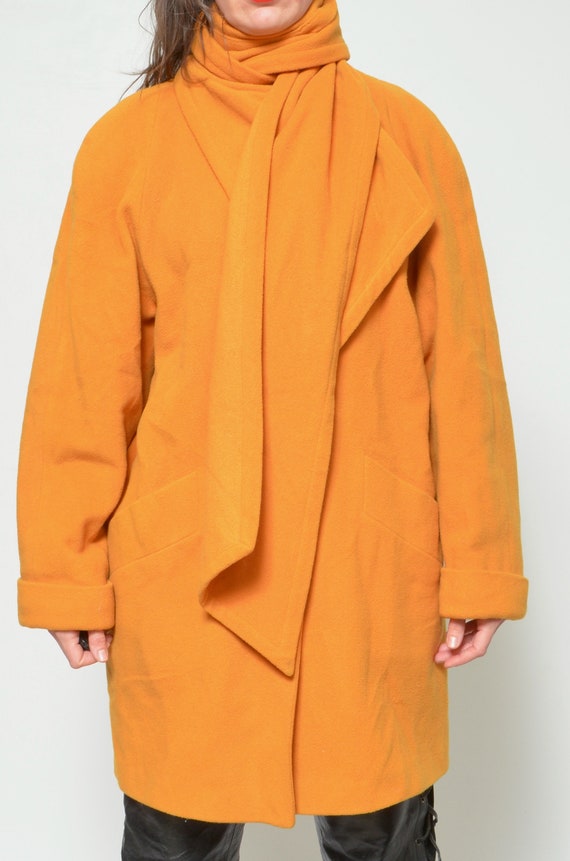 【80s】Vintage Shawl Collar Wool Coat USA Vintage 1950s Evening Coat with Cape Style Shawl Collar