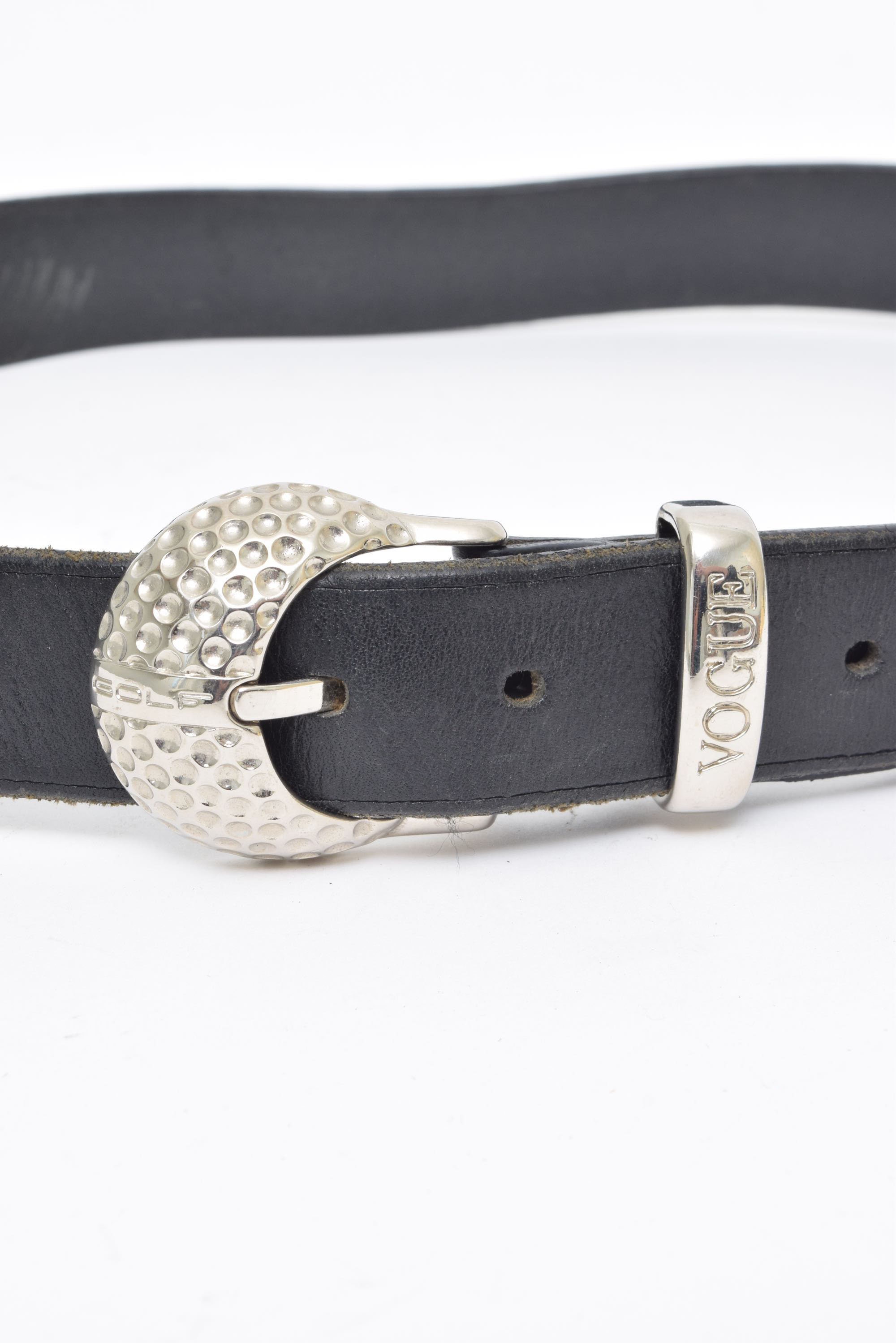 90s black leather golf themed belt adjustable s-l1200.jpg main image 2