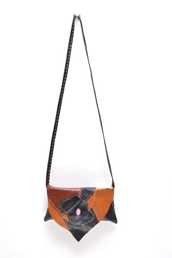 Leather patchwork shoulder bag cheap