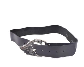 Exceptional Rare SANDY DUFTLER Gray Leather Belt With  display picture 3