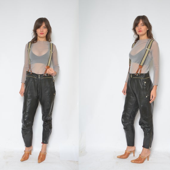 Motorcycle Leather Pants / Vintage 90s Biker Genui