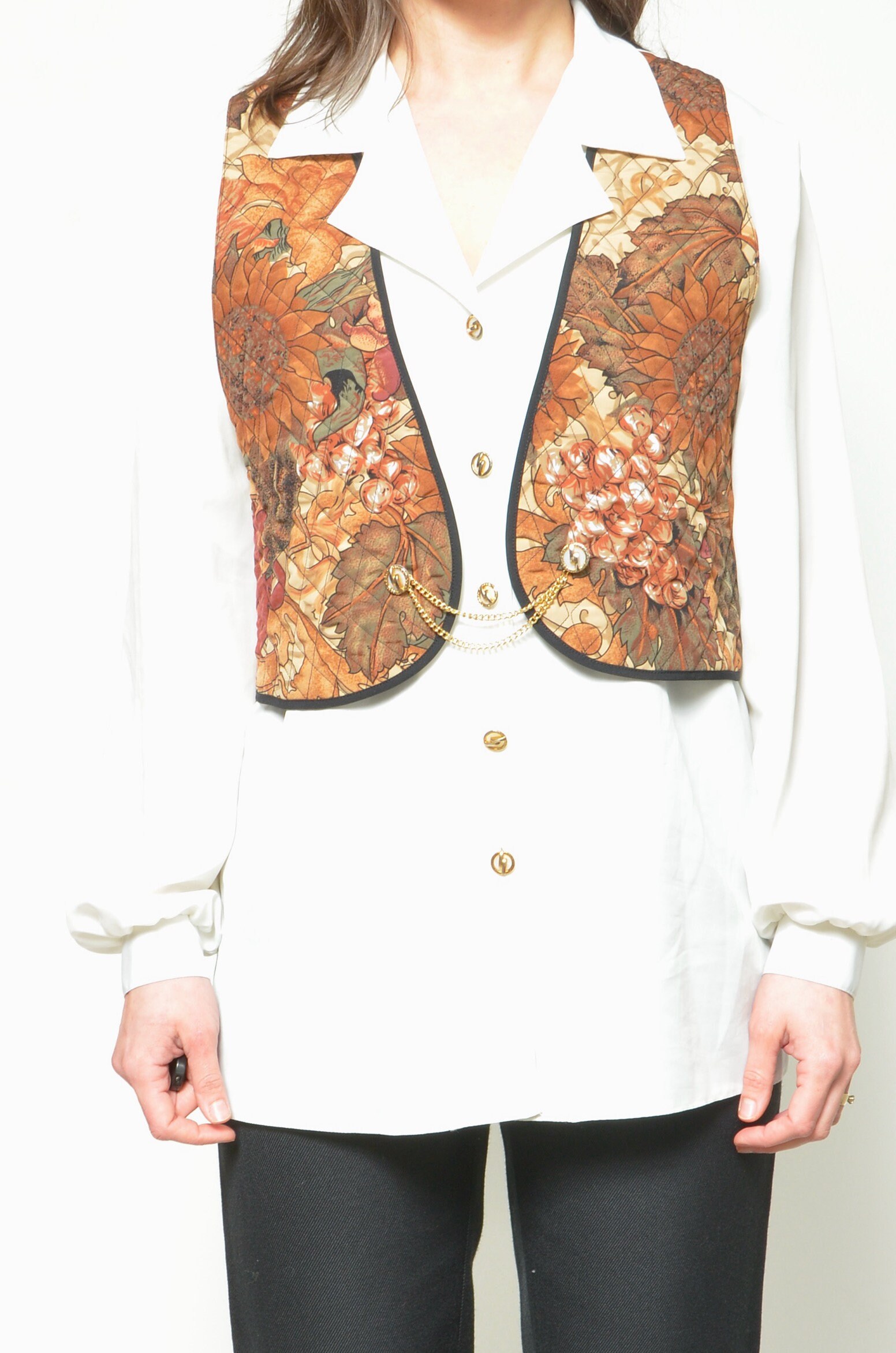 One Piece Vest Blouse / Vintage 90