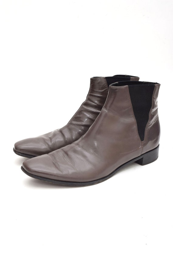 Vintage PRADA 90s black leather Chelsea Boots. Sz 40. Vintage Prada Sport Leather Chelsea Boots Black Slip 6T 2644  main image 3