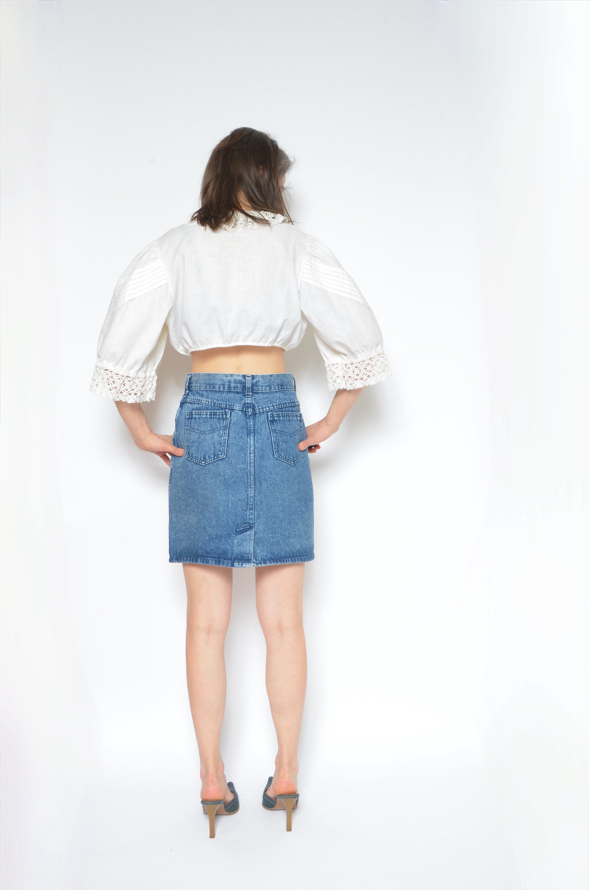 Gonna Jeans strappata donna estate 2021 moda va alta asimmetrica nappa gonna di Jeans donna Vintage gonne al ginocchio Faldas / Gonne