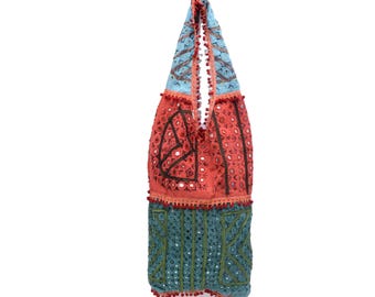 Vintage 90s Fabric Patchwork Shoulder Bag – Boho Quilt-Style Bag