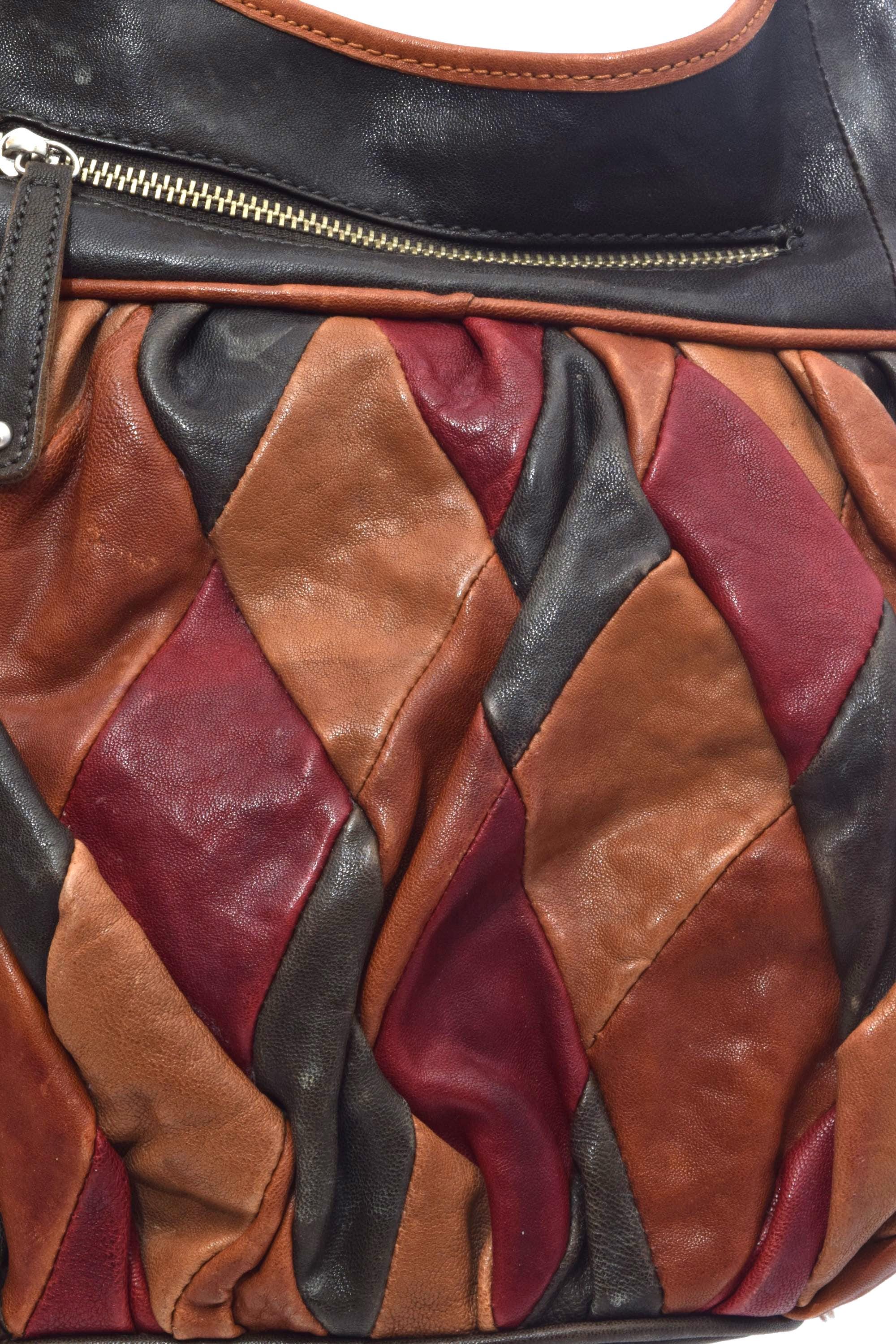 バッグ [Vintage] 90s patchwork leather shoulder Vintage 90s Roma Italy Multi Patchwork Leather Medium