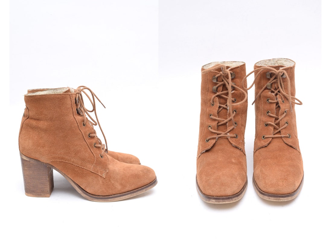 ankle high lace up boots