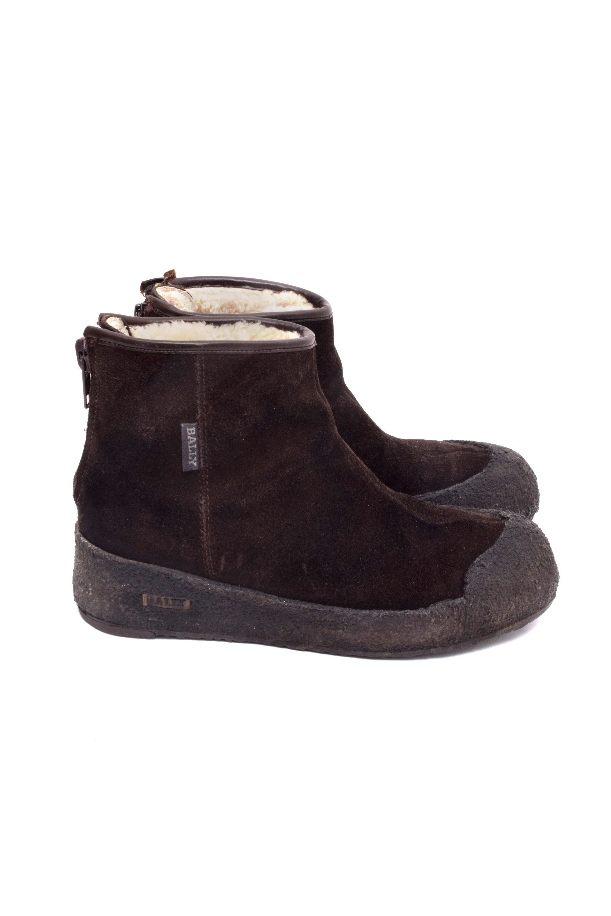 Bally Brown High-Top Boots with Suede Finish vintage Bally chocolate brown leather & suede knee high  main image 2