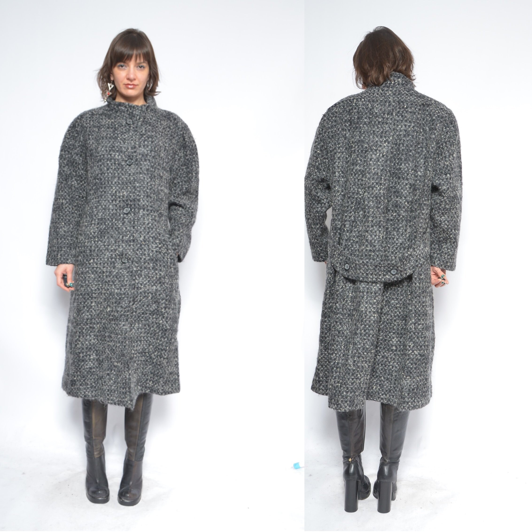 tweed maxi coat