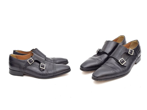 Vintage 90's Men's Italian Handmade Pointy Toe Black Leather