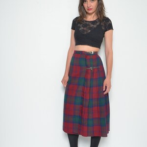 Jupe Midi Plissée En Laine Tartan - Marine - Burberry - Taille 8 (Neuve Avec Étiquettes)