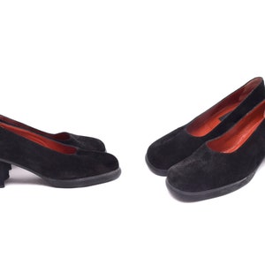 Vintage 90er Jahre Echt Wildleder Blockabsatz Pumps / Armand Basi Schuhe