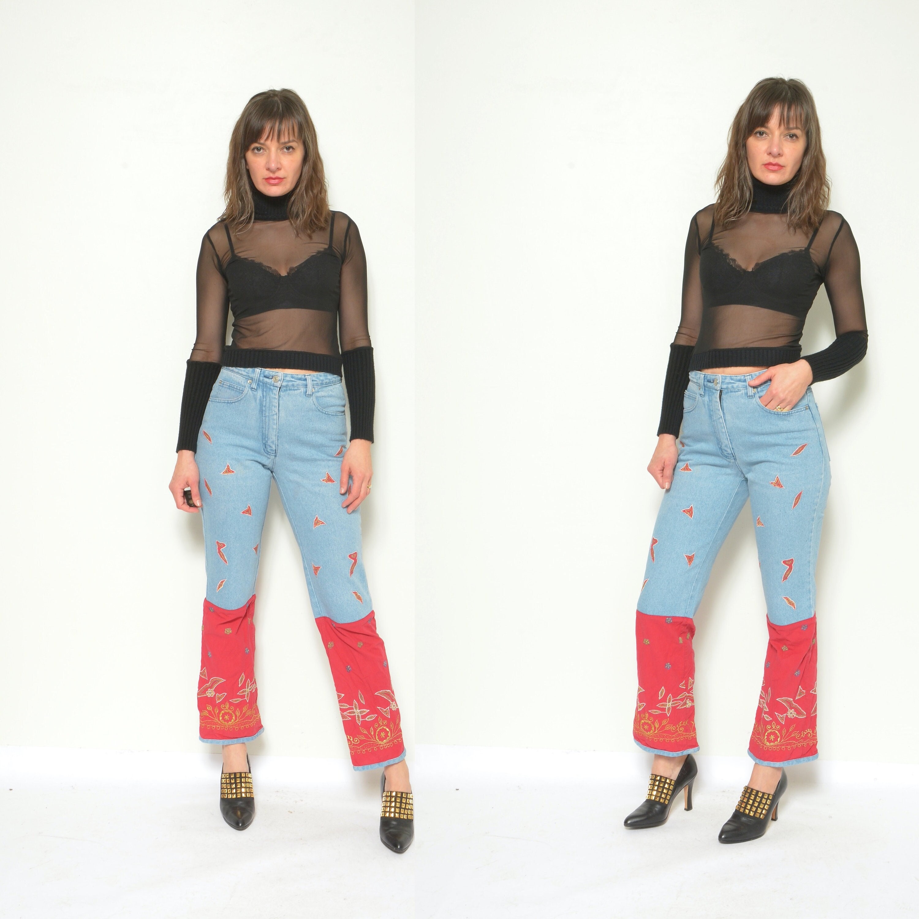 Half colored jeans 2025