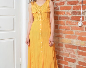 orange gingham maxi dress Old Navy Maxi Sundress XL Pink Orange Gingham Grid Tier Pockets Smocked Long NEW