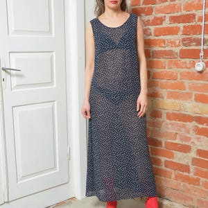 Vintage 90s Micro Floral Maxi Dress - Size Large