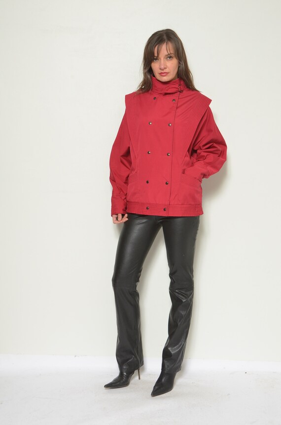 Burgundy short jacket deals