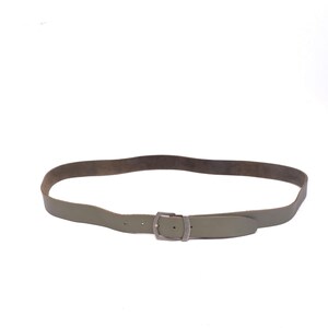 Vintage 90s Real Genuine Leather Belt with Silver Buckle