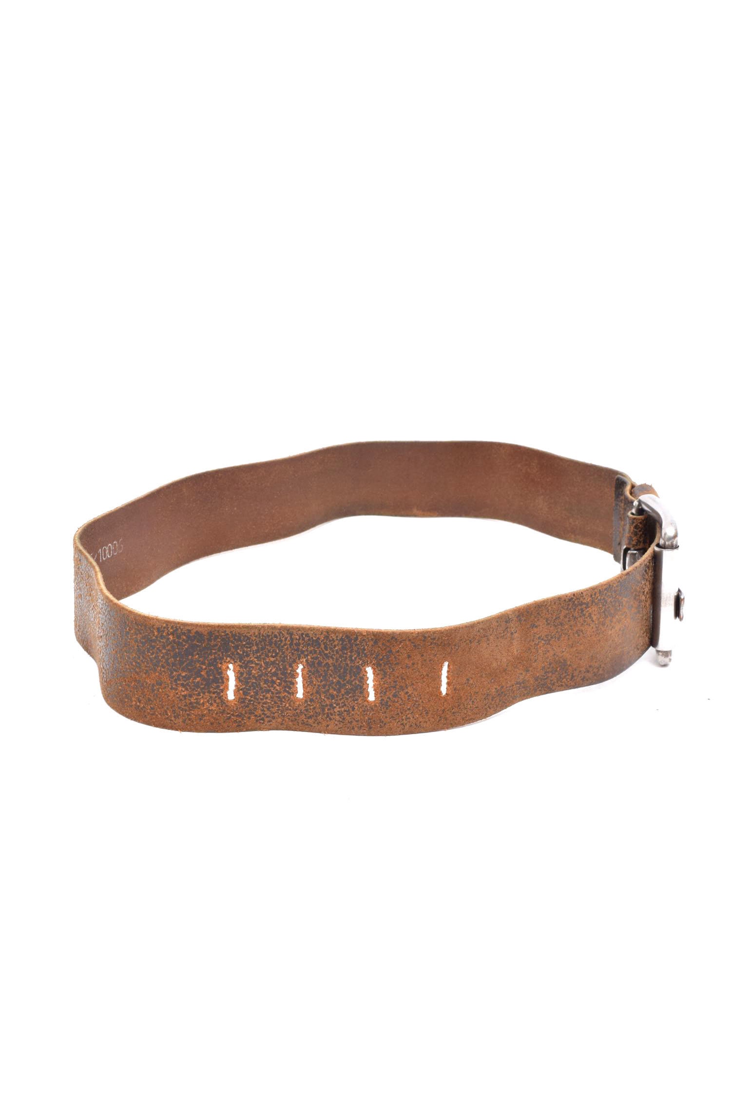 90s Brown Distressed Look Genuine Leather Square Gold Buckle Belt Size Medium Brown Leather Belt Gold Square Buckle - Etsy main image 4