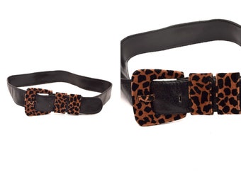 90s Vintage Wide Animal Print Leather Plastic See Through  display picture 2