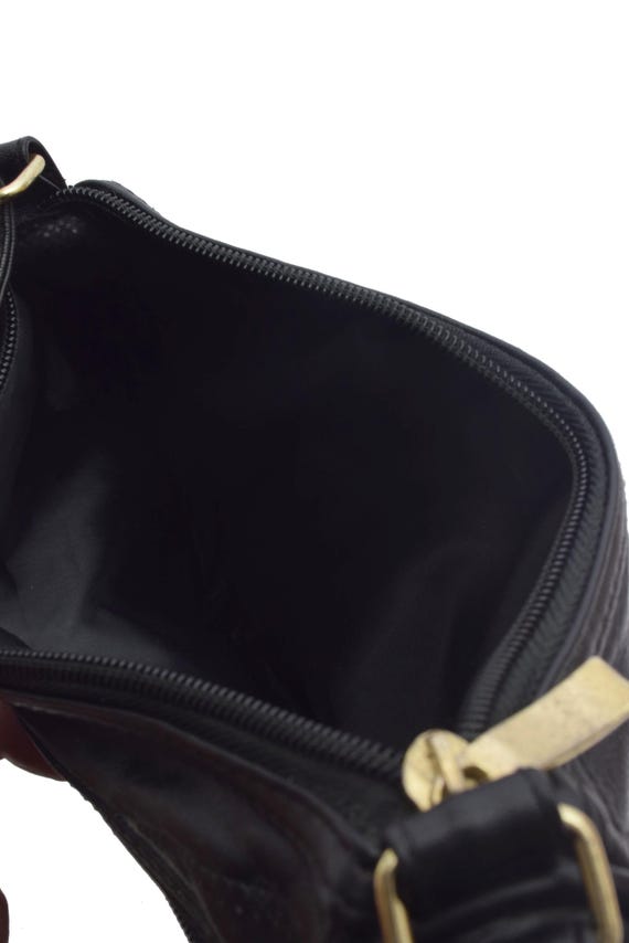 Vintage 90's Black Real Leather Patchwork Shoulder Bag - Etsy