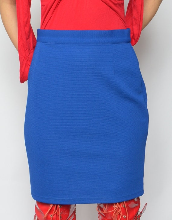 Two Piece Skirt Suit / Vintage 90s Blue Button Po… - image 10