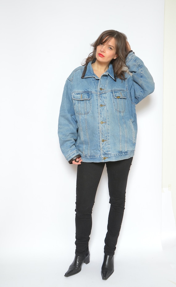 Lee Denim Lined Jacket / Vintage 90s Outerwear Je… - image 1