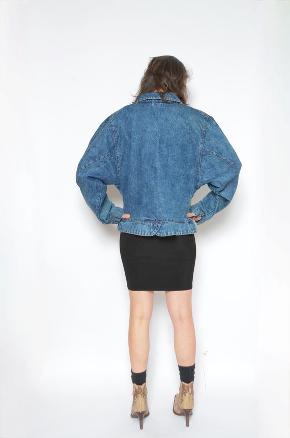 Retro Denim lace up top with back zipper … M-L