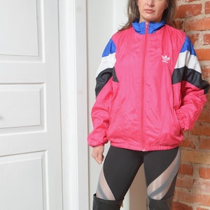 Vintage Adidas Originals Pink 80s Windbreaker Jacket – Size Small