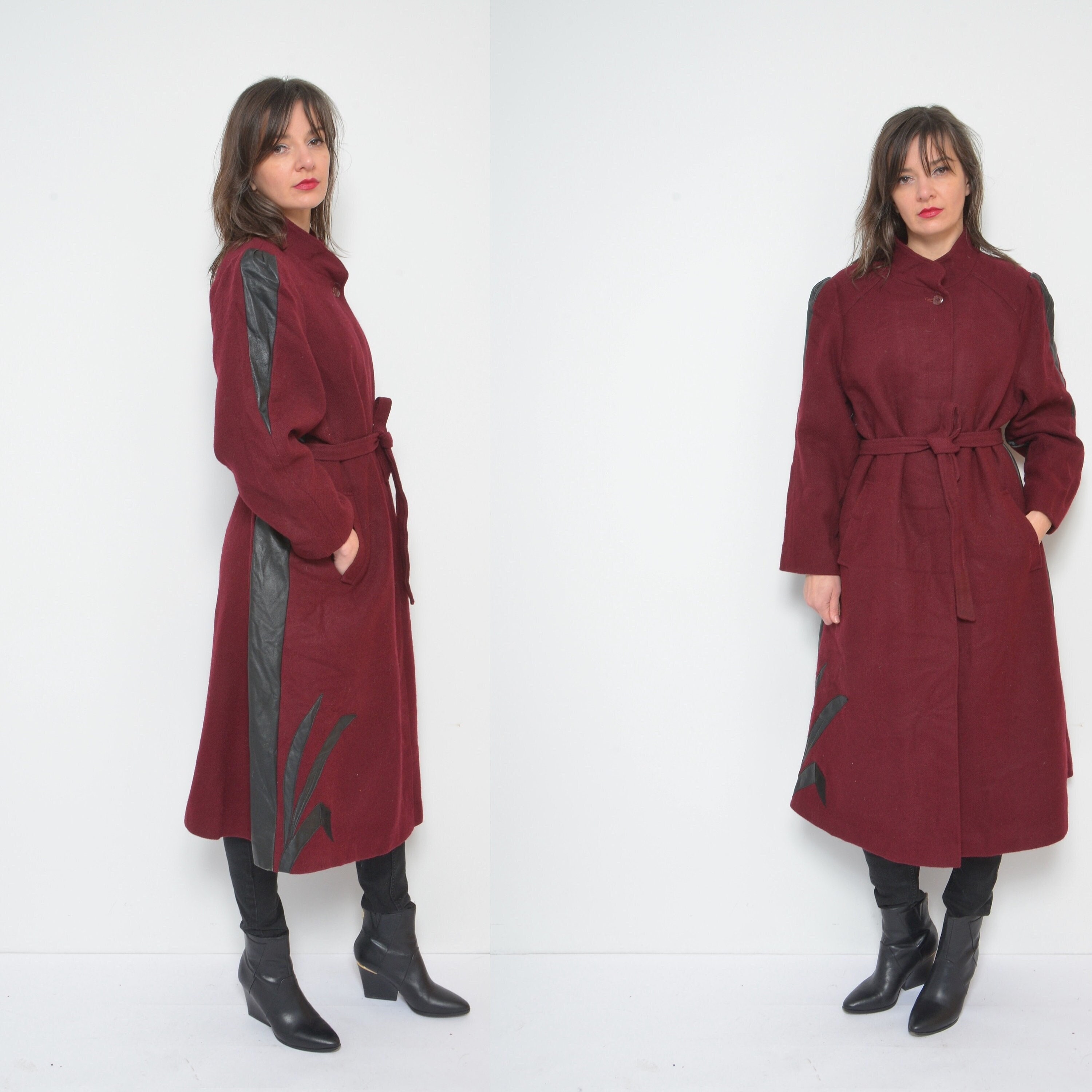 Burgundy coat - Etsy 日本