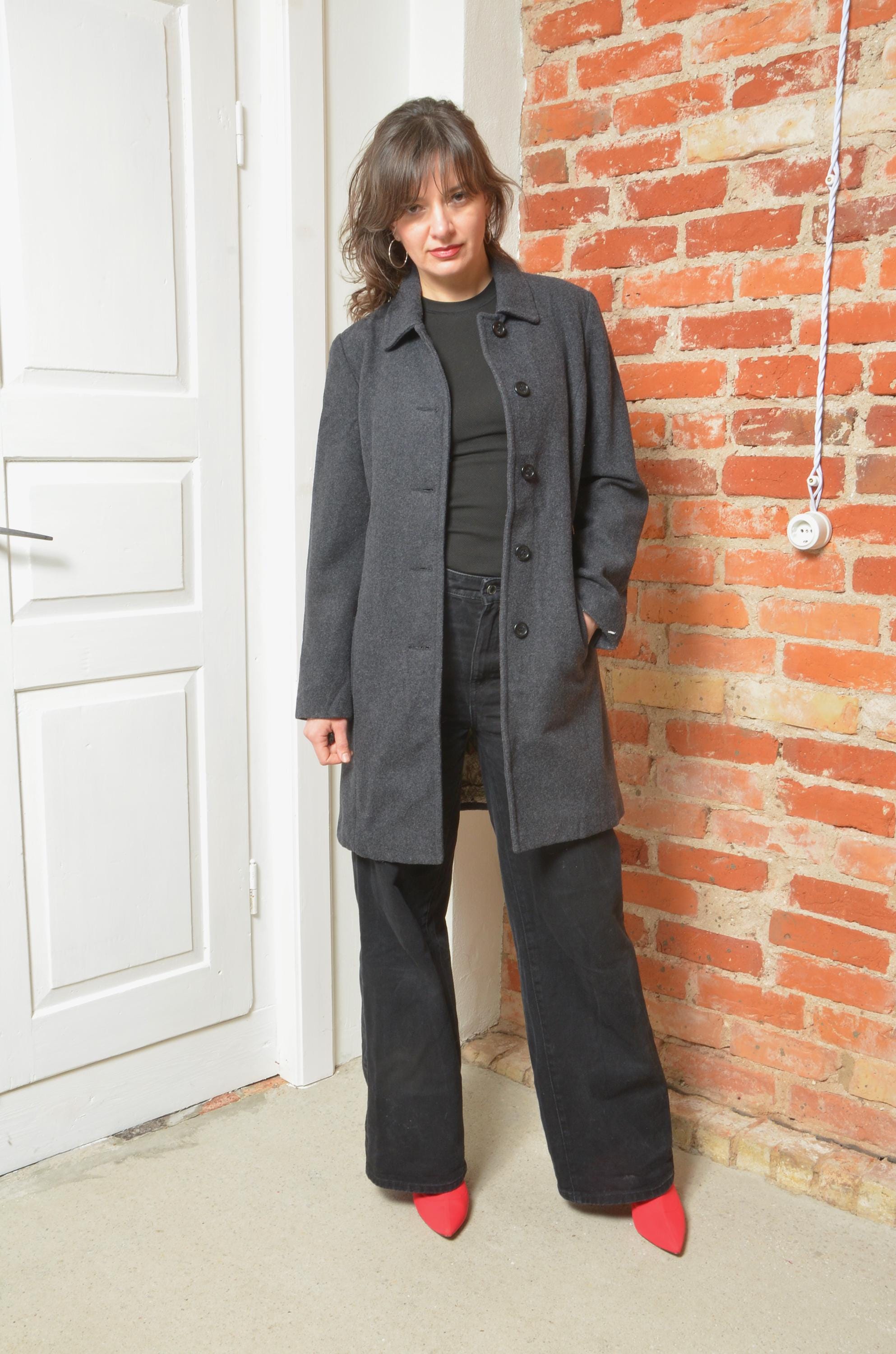 90s Vintage Wool Button Classic Coat Jacket - Size Small - Etsy