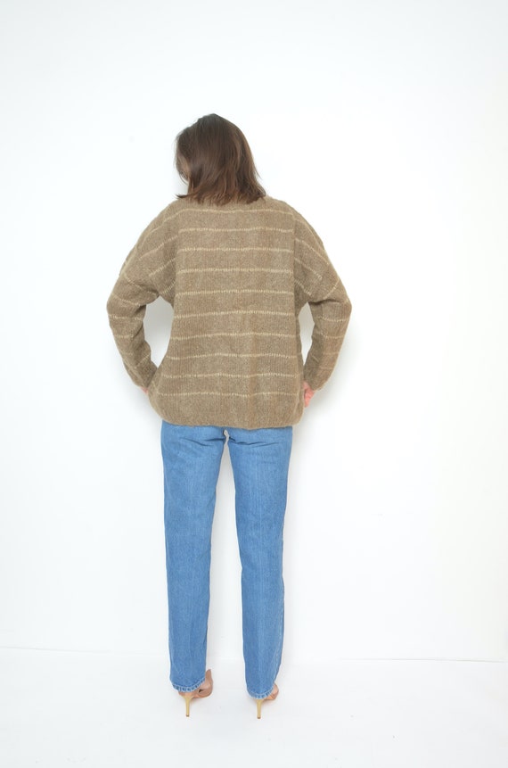 Mohair Oversized Sweater / Vintage 80's Striped F… - image 6