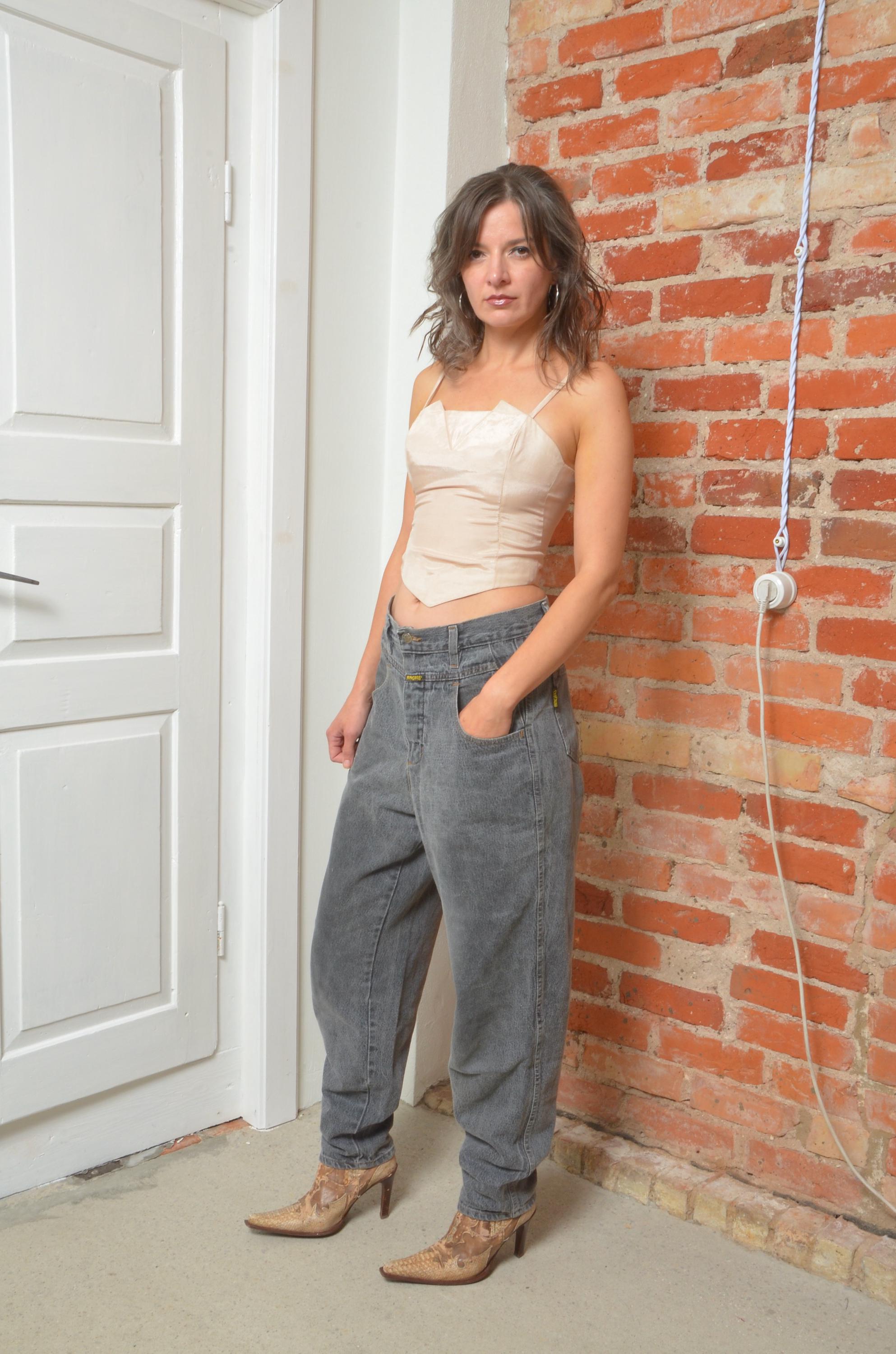 【80s〜】 vintage wide baggy slacks Baggy Wide Leg Jeans for Women Trendy High Waisted Vintage