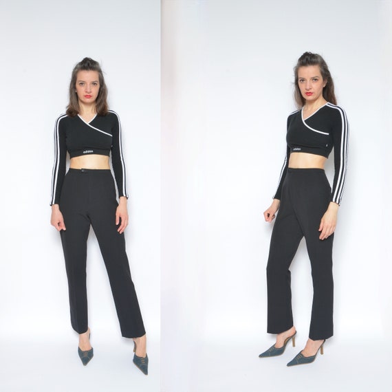 Straight Leg Pants / Vintage 90s High Waist Pocket Classic Trousers - Size Small