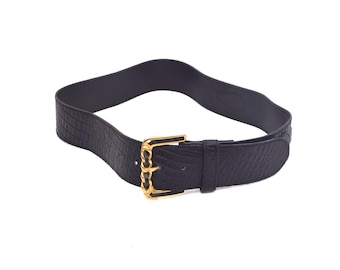 Cipriani Vintage Italian Alligator Calfskin Belt 1980s S M  display picture 1