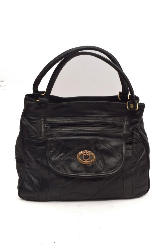 COACH 90s Black Leather Crossbody Bag, Nickel Hardware