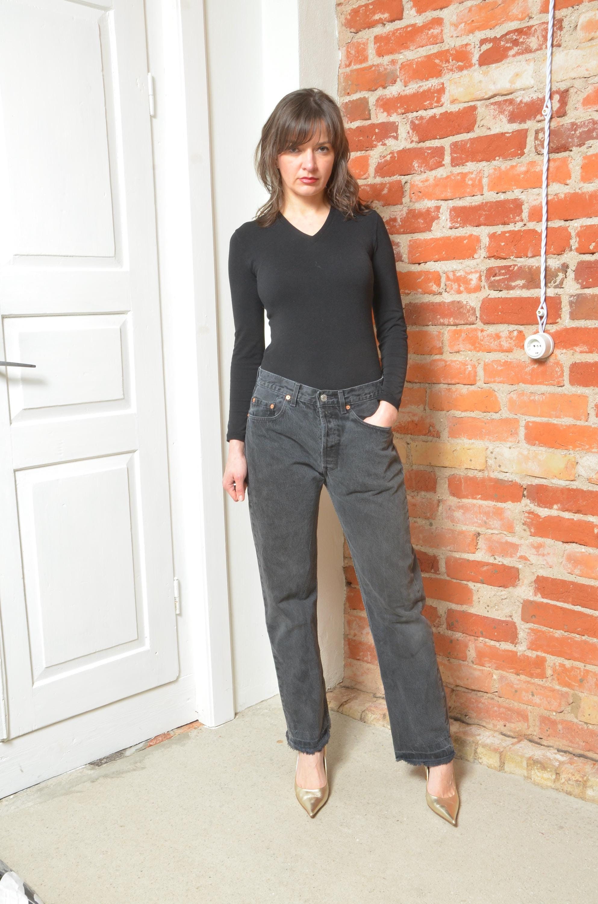 Vintage 90s Levi's 501 Black Denim Jeans Size 32/34 - Etsy