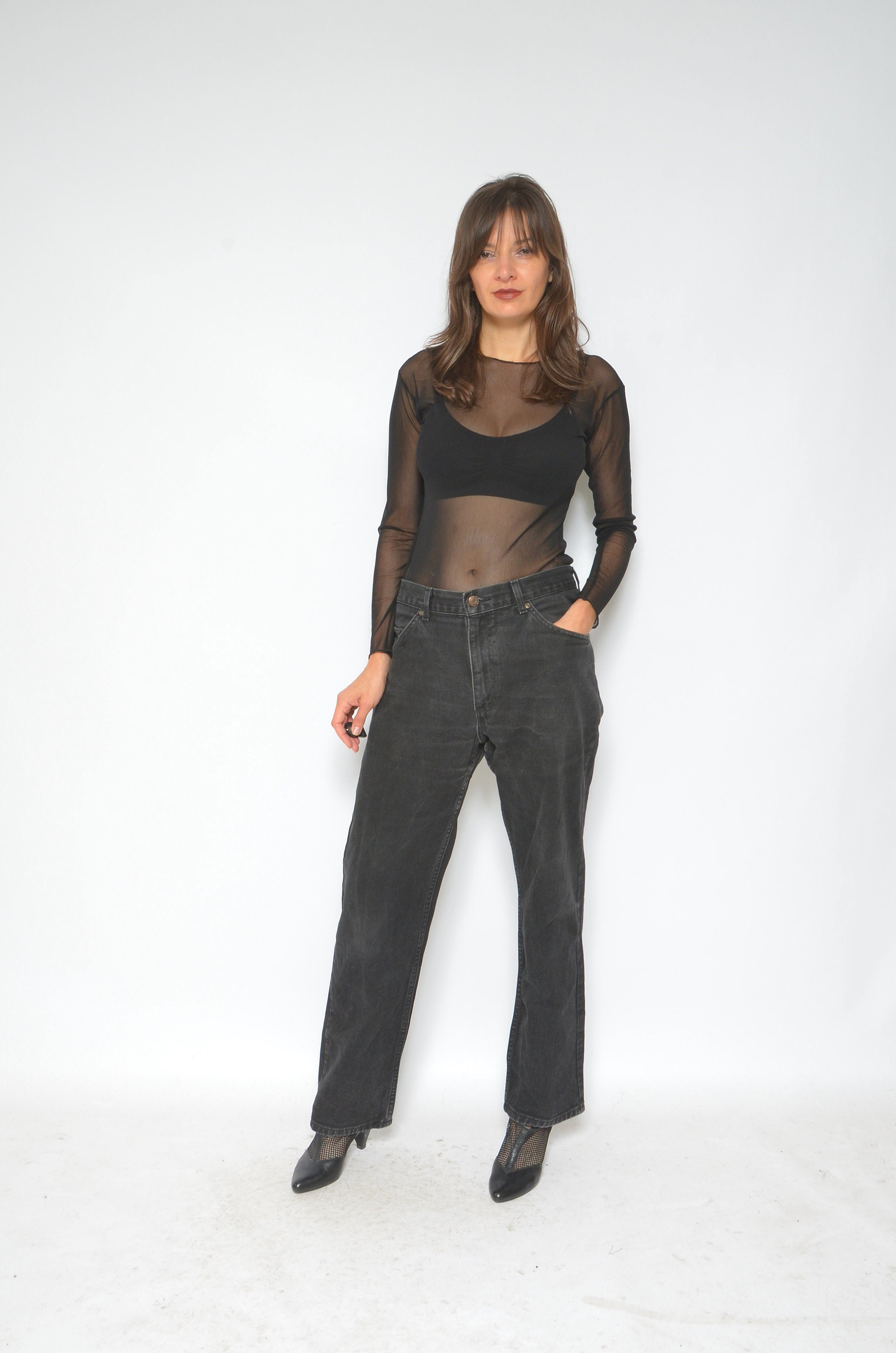 Lee Black Denim Jeans / Vintage 90s Lee Grunge Straight Leg Lee Black Denim Jeans / Vintage 90s Lee Grunge Straight Leg