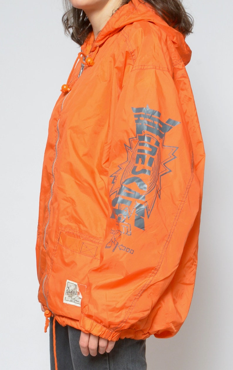 Orange Reißverschluss Regenjacke / Vintage 90er Jahre Inline Skate Kapuzenpullover Größe Medium Bild 9