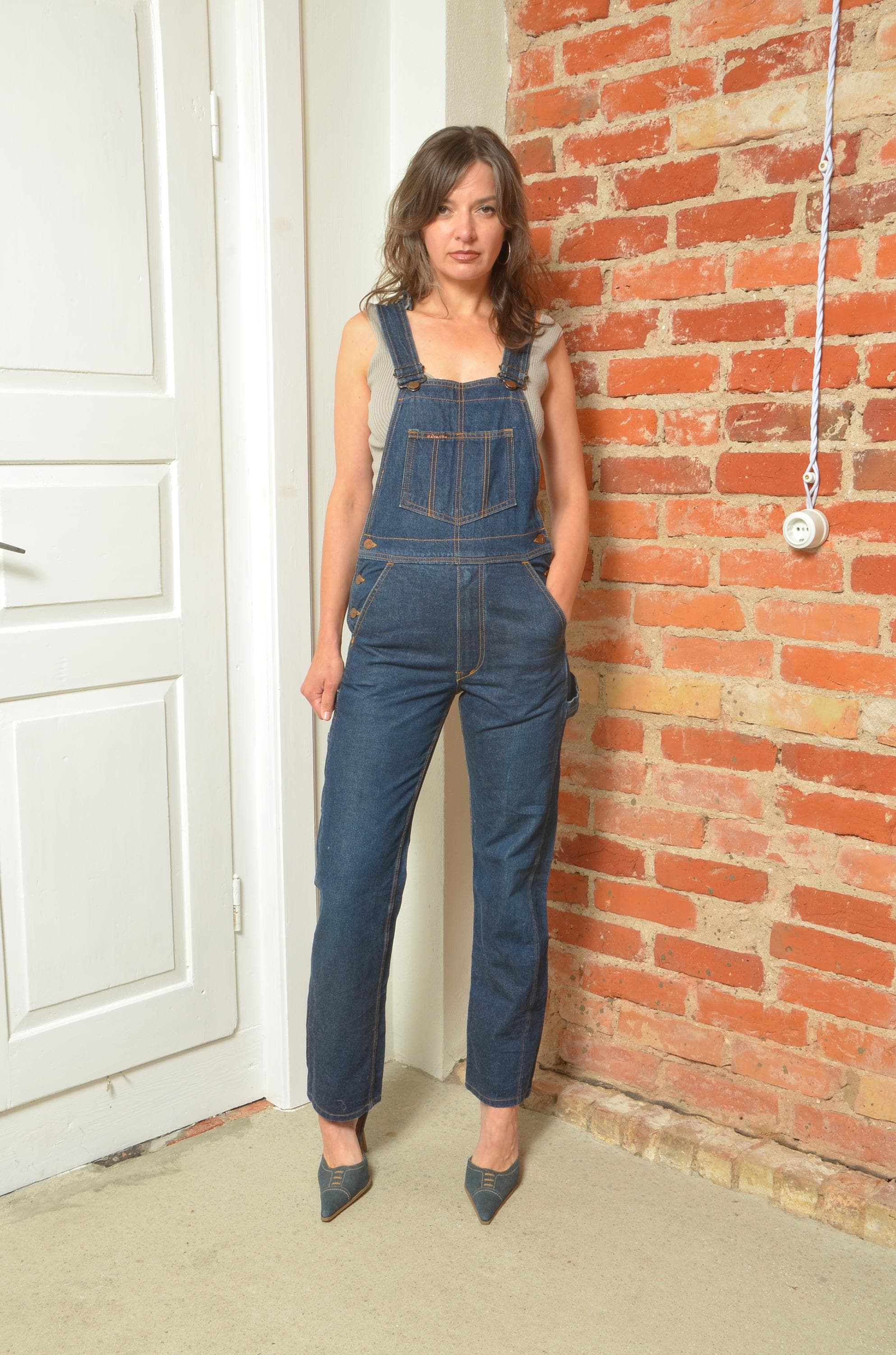 Vintage Savage Dark Wash Denim Overalls - Size S/M - Etsy