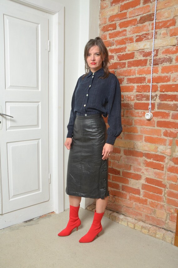 Vintage 90s Geometric Pattern Collared Loose Fit … - image 8