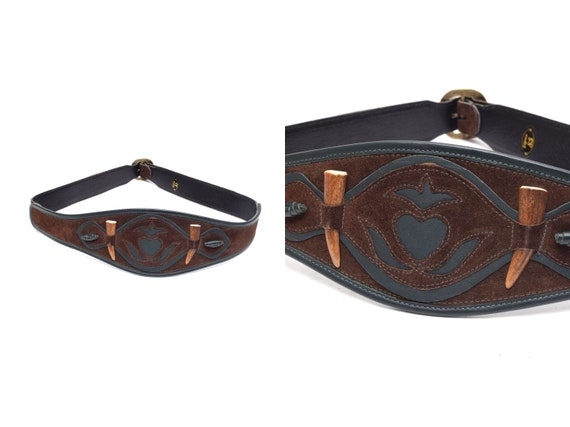 Vintage Sea Green and Brown Paris Wide Belt TRIWORKS Western Belts for 39 main image 2