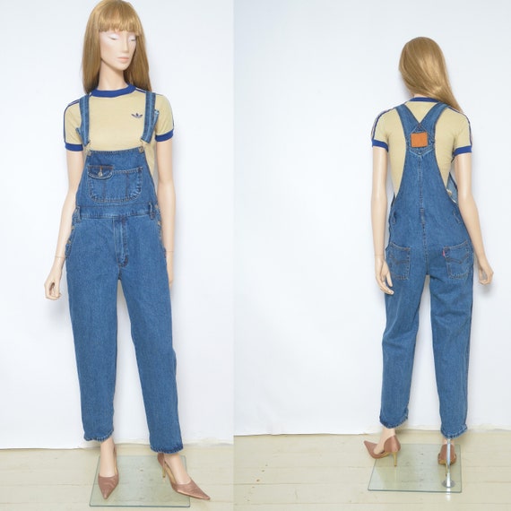 Blue Denim Overalls / Vintage 90s Jean Overalls /