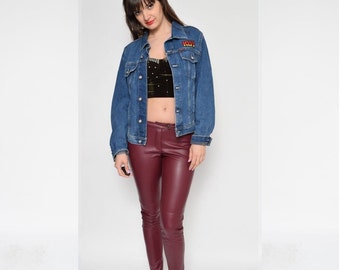 Vintage 90&#39;s KISS Patched Jeans Denim Jacket