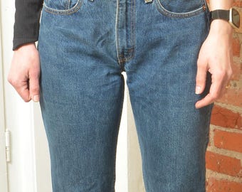 Vintage Levi's 595 Jeans W31 L34 Blue Denim Straight Leg 90s Levi