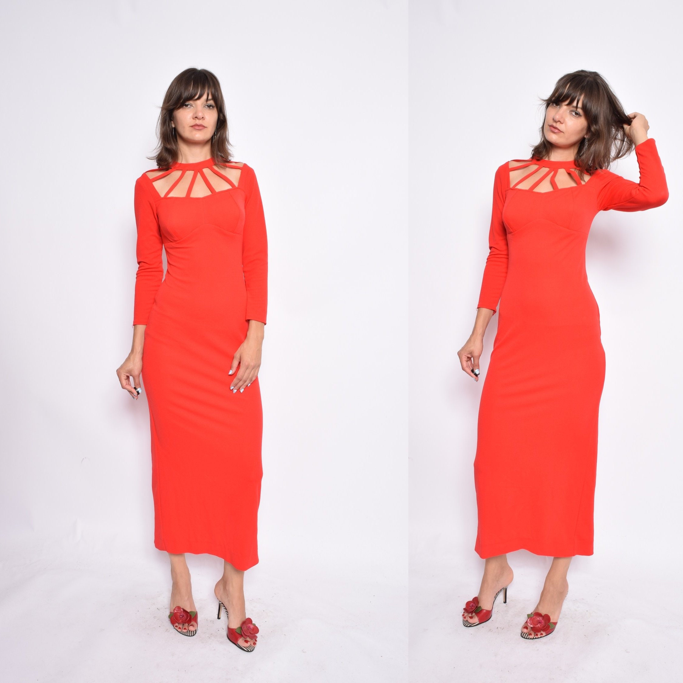 long sleeve tight maxi dress