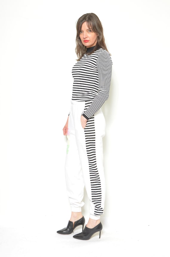 Marco Polo Sweatpants Vintage 80s Sports Striped Trousers Size Medium Etsy Ireland