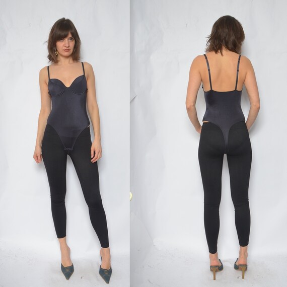 Thong Cut Swimsuit/ Vintage 90's Strappy Bustier B